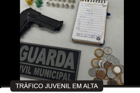 Adolescente é detido com drogas e réplica de arma no Jd Ipiranga