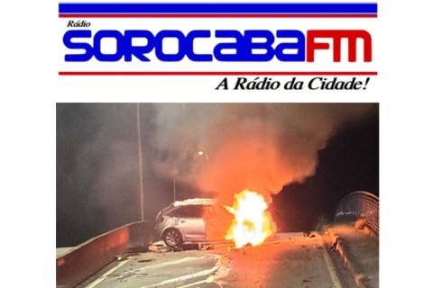 Motorista é preso por embriaguez ao volante após perseguição, capotamento e incêndio de veículo em Sorocaba